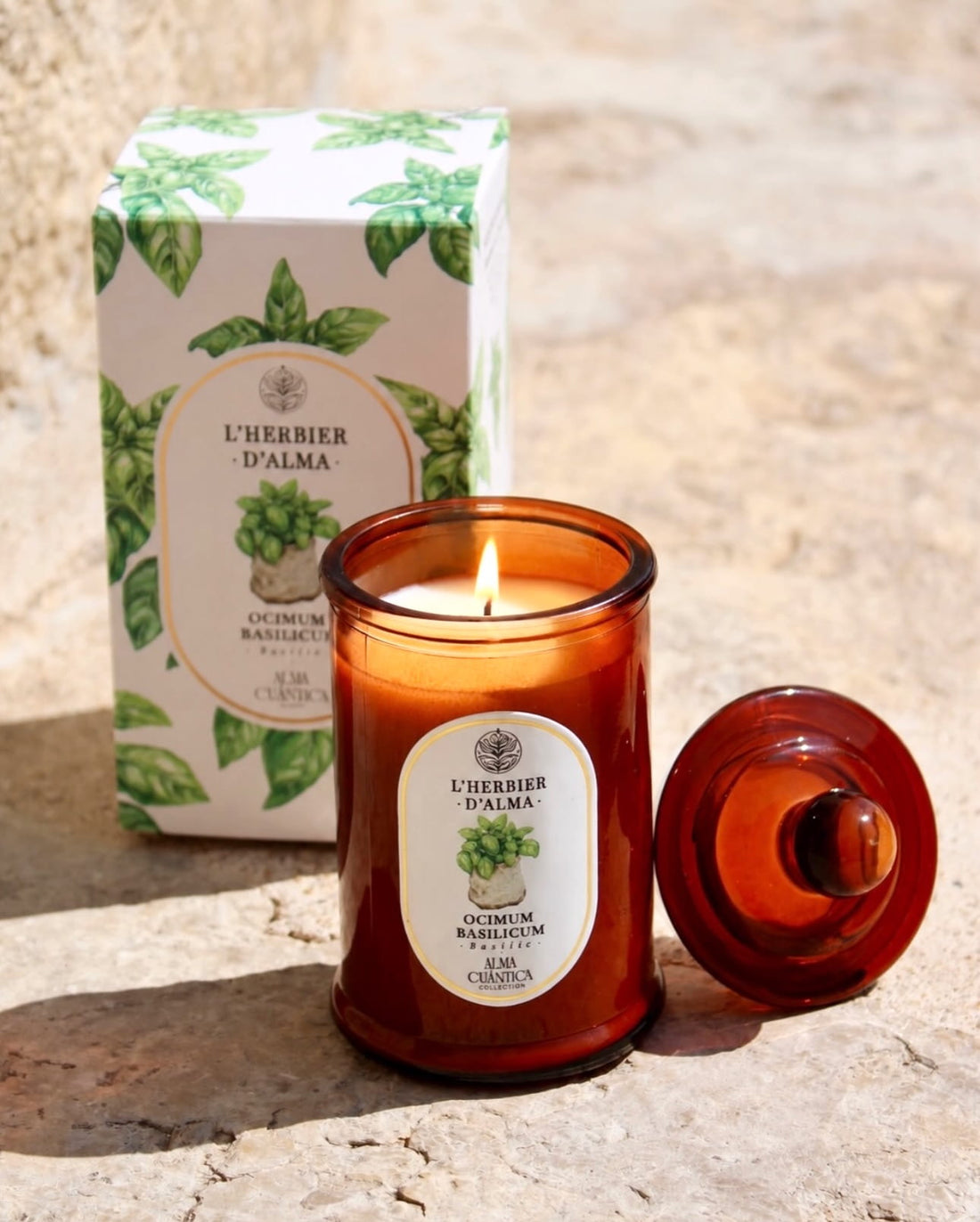 bougie huile essentielle orange parfum basilic